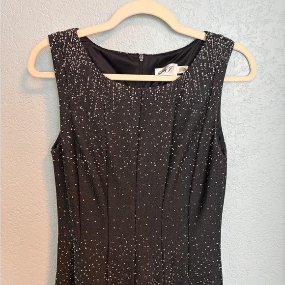 Eliza J Black and White Speckled Midi Dress - Picture 4 of 6
